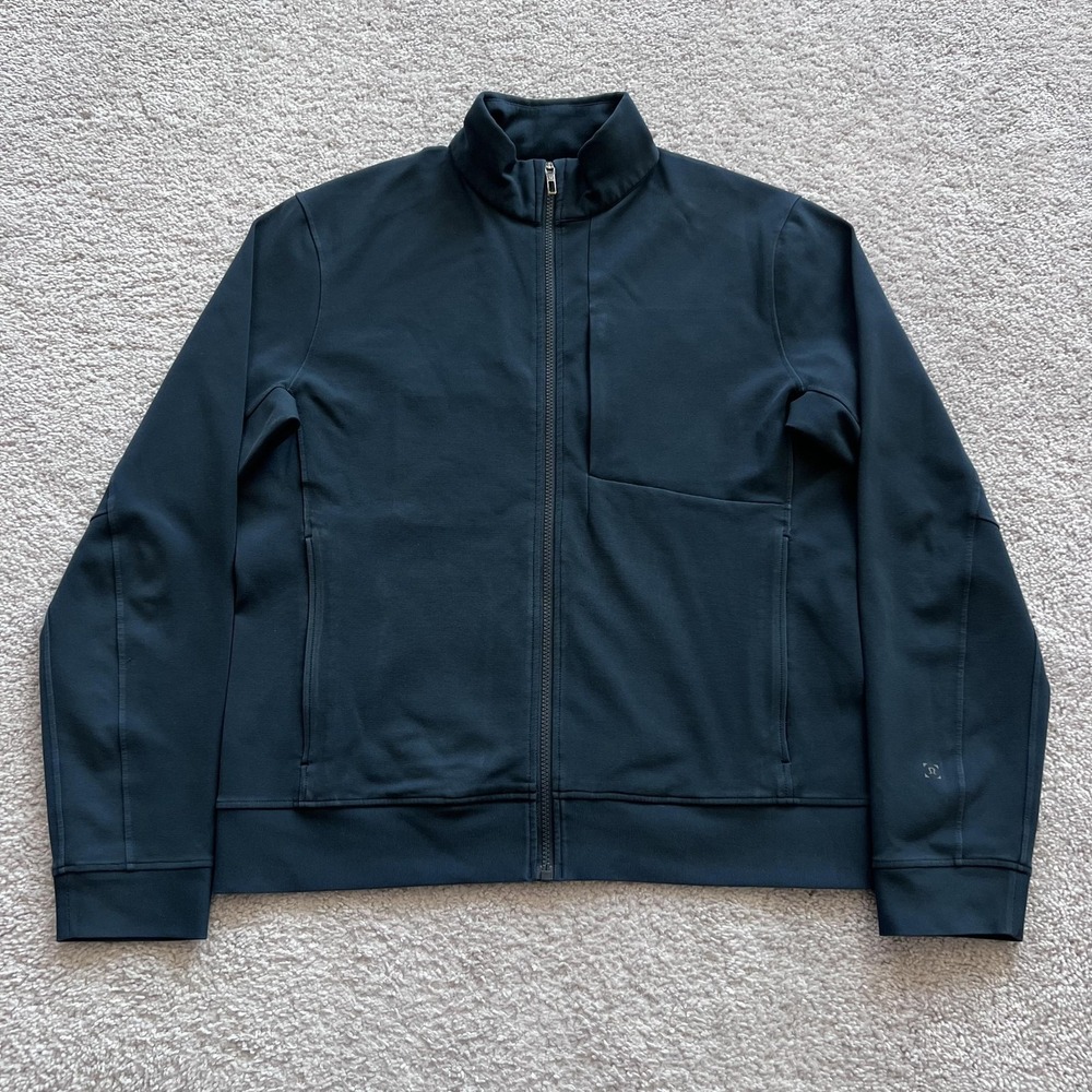 Lululemon Sojourn Track Jacket Mens L Blue Full Zip Stand Collar